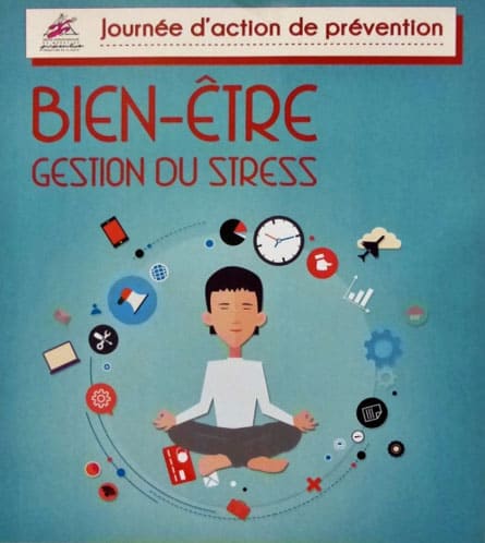 Affiche de prévention pour le bien-être et la gestion du stress au travail