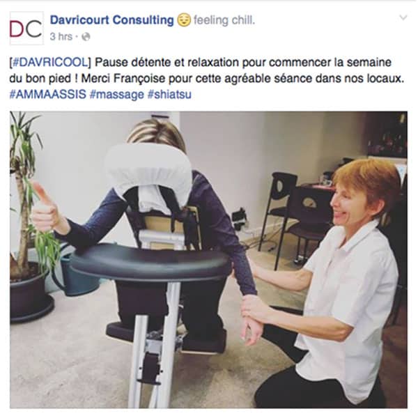 Shiatsu Amma Assis pratiqué en entreprise